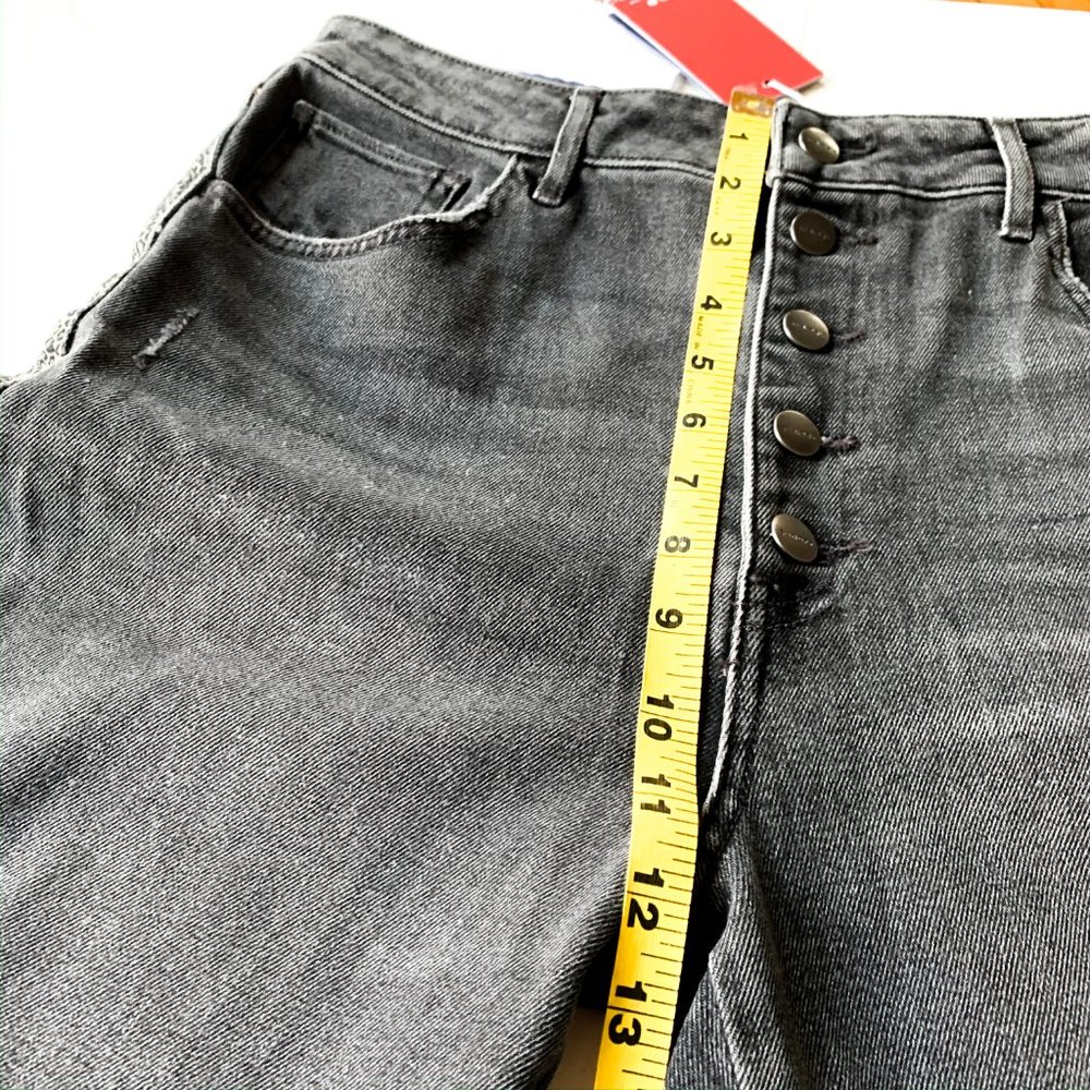 NWT anthro leopard-trimmed high rise straight jean - Picture 11 of 12